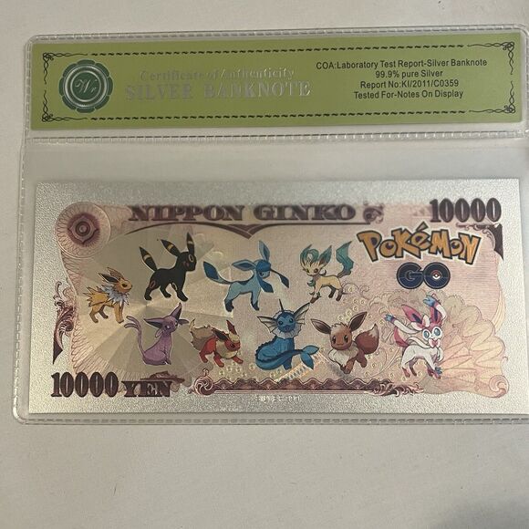 Nintendo | Toys | Sylveon Pokemon Certified Silver Banknote 000yen ...